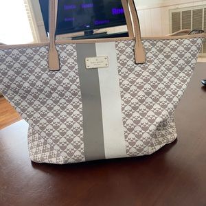 Taupe and white Kate spade tote